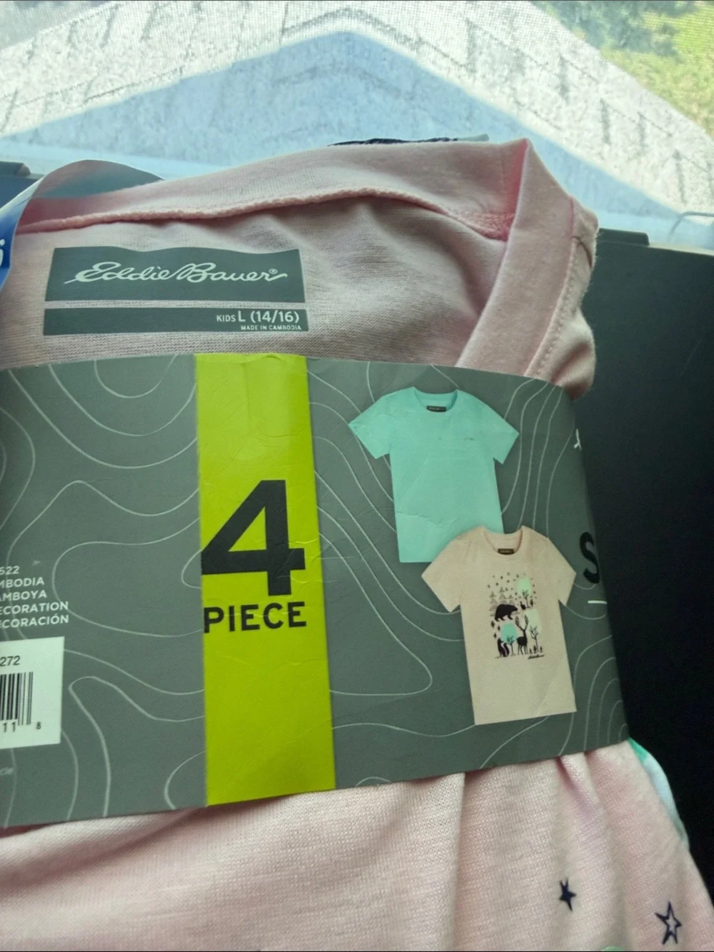 George Kids Pajama Set in Mint Green and Teal